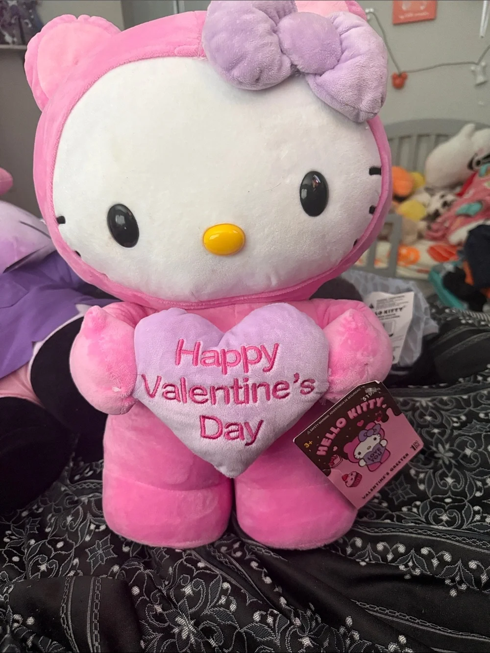 Hello Kitty Pink & Purple Plush Holding Heart